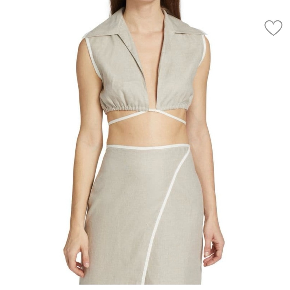 Matthew Bruch Linen Crop Top